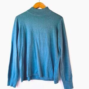 Woolrich women’s mochneck sweater long sleeve pullover size large 100% cotton